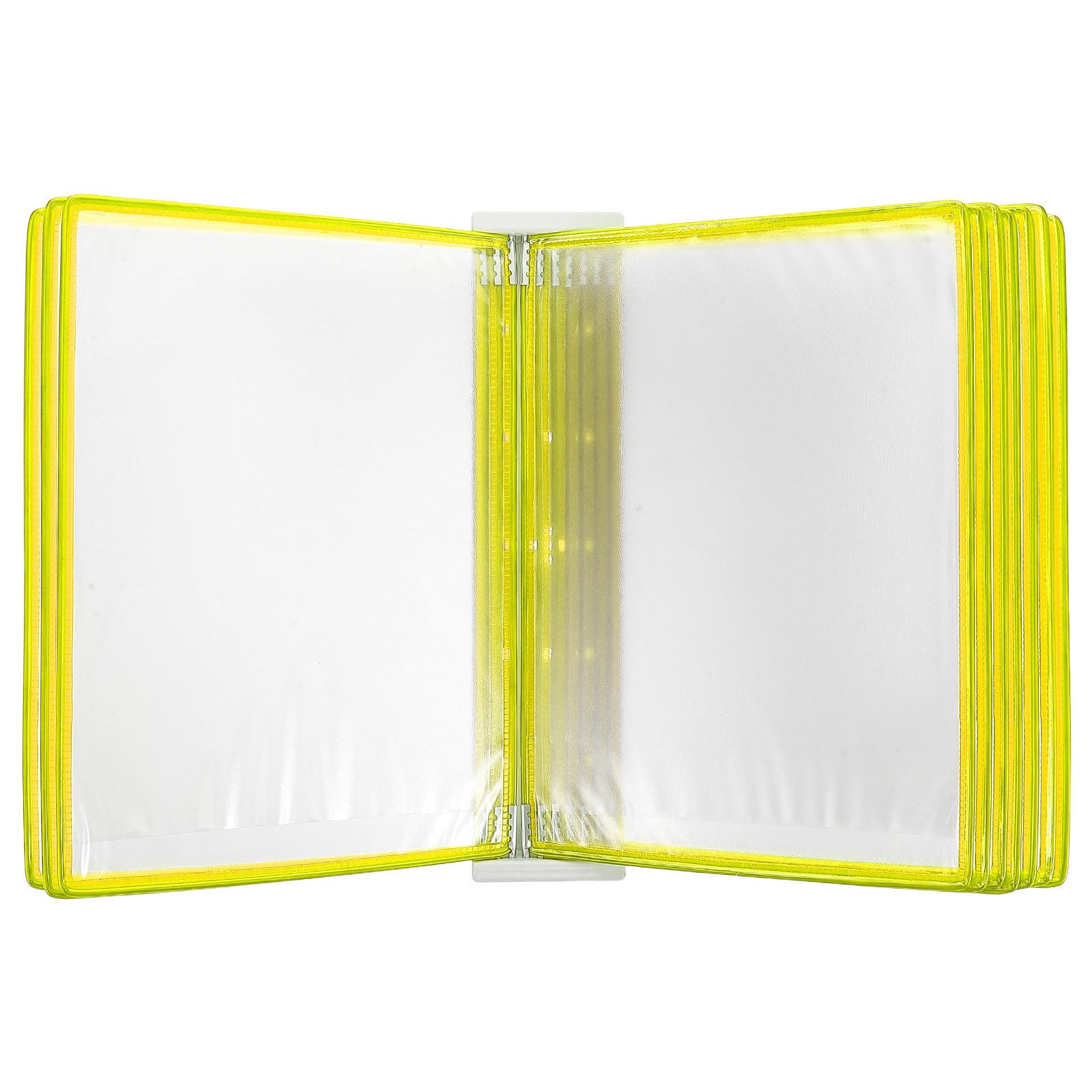 Wandordner mit 10 Fächern A4 aus Eisen und Pvc, Gelb