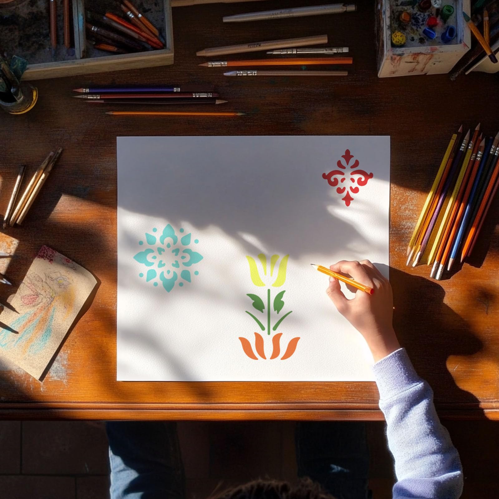 12 stencil per bordo floreale con foglie di vite, stencil per mobili, riutilizzabili, fai da te, arte e artigianato, modelli per pittura da parete per legno, tessuto, tela, carta