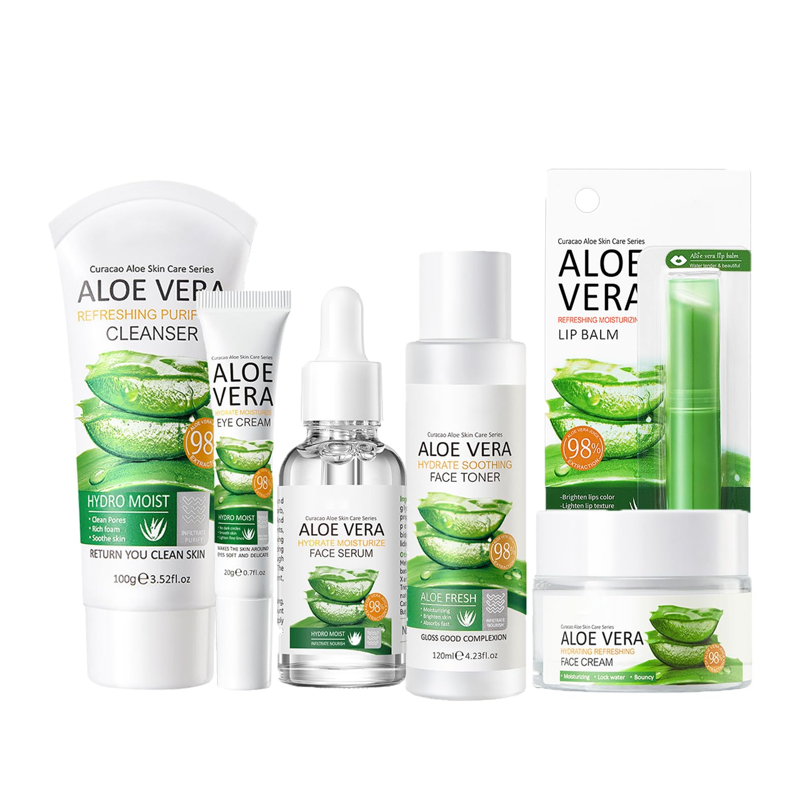 Skincare Set, Skin Care Sets & Kits, 6Pcs Skincare Gift Set for Women & Teenage Girls with Aloe Vera Extracts