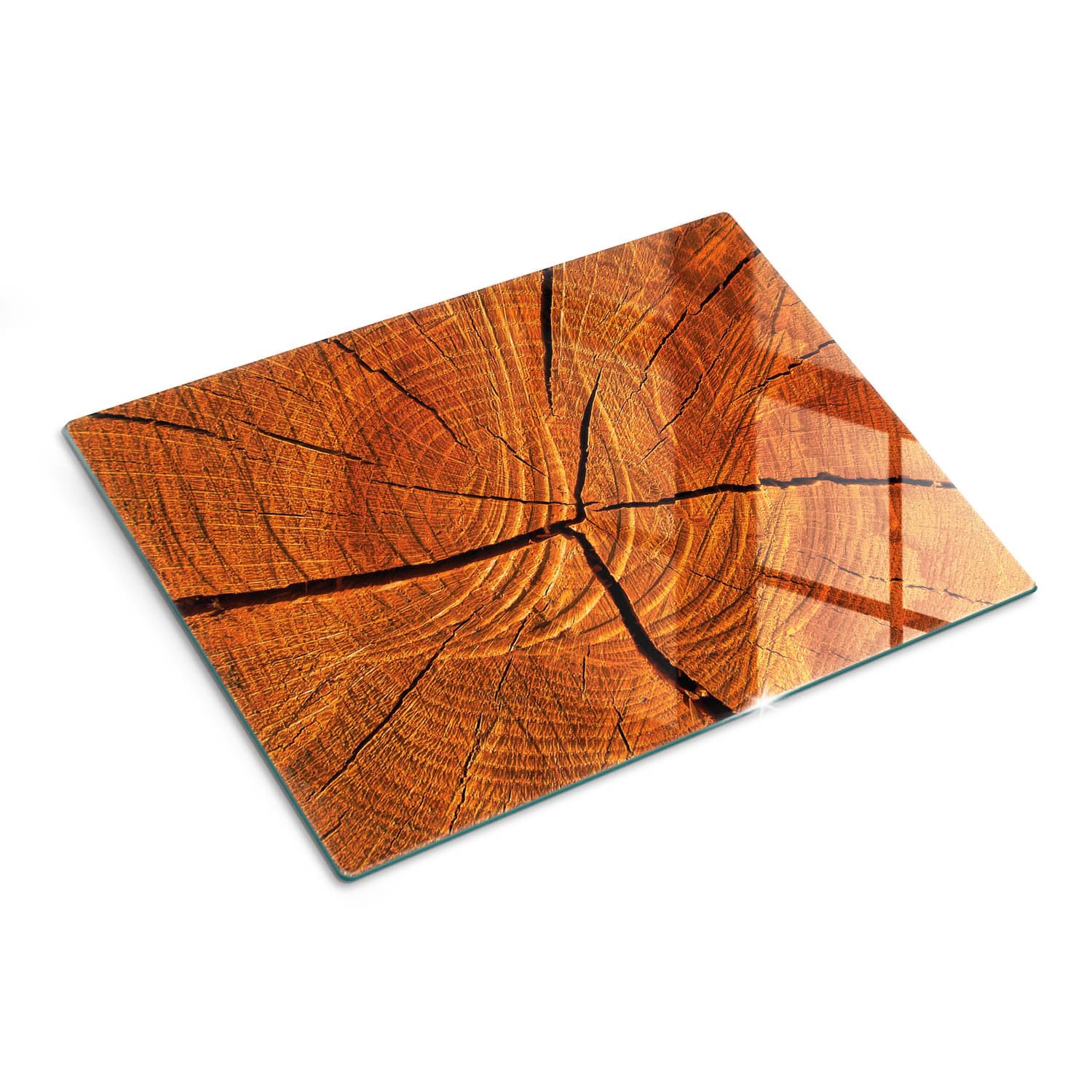 Protezione per piano di lavoro e tagliere in vetro 40x30 cm Marrone legno