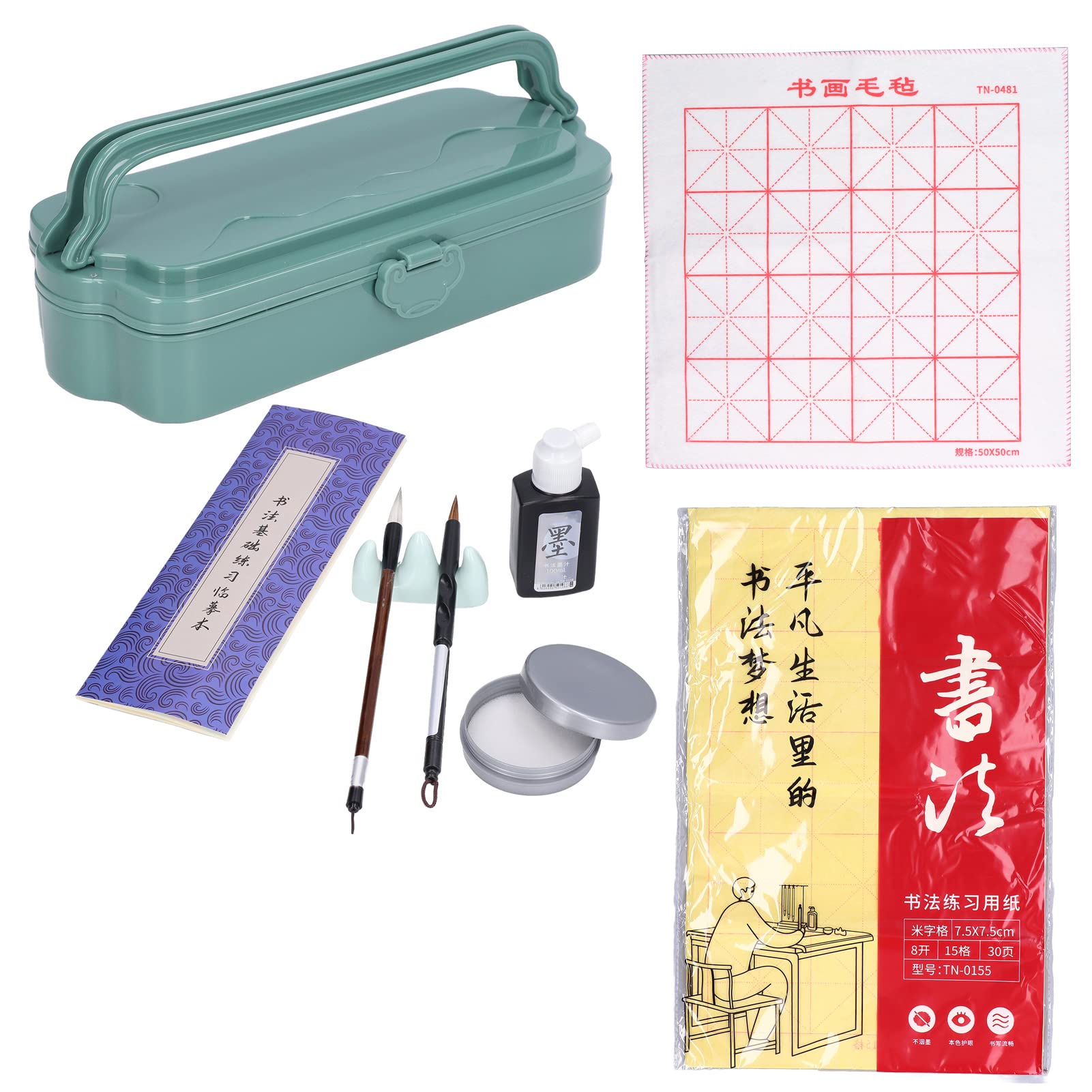 Set de calligraphie anti-bavure avec pinceau ergonomique et étui rigide