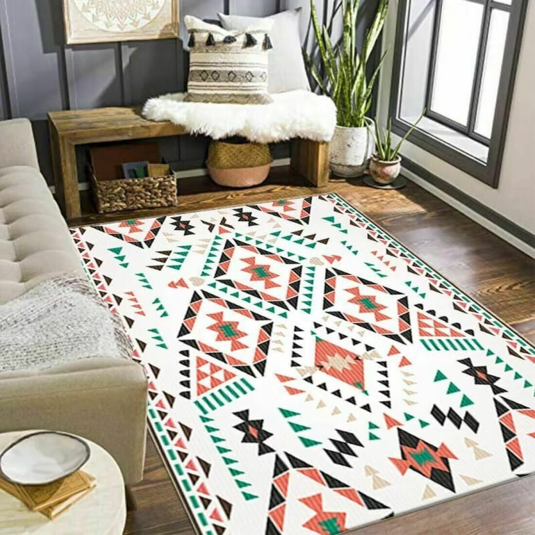 Chambre enfant fille tapis géométrique 70X140cm déco salon