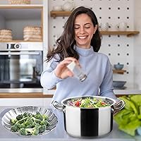 Vista 2 de Cesta de vapor de acero inoxidable, accesorios para ollas instantáneas para alimentos y verduras, cesta de vapor expandible prémium para adaptarse a
