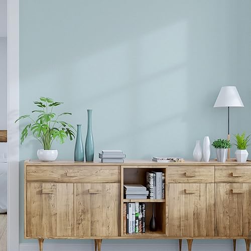 Miniatura 6 de Papel de contacto azul texturizado, color azul claro, papel tapiz para despegar y pegar, rollo de vinilo autoadhesivo azul sólido, papel tapiz