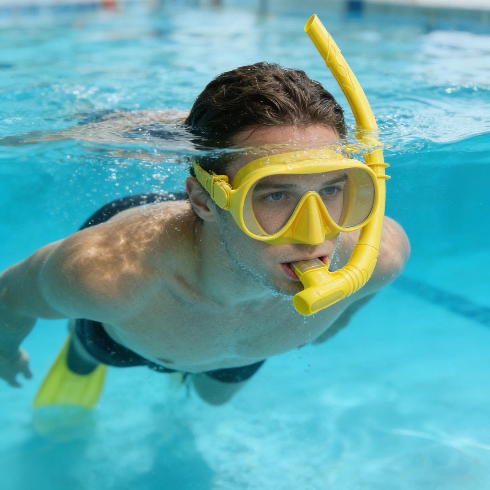Zestaw do Snorkelingu dla Dorosłych z Panoramicznym Widokiem i Systemem | Zestaw z Pojemnikiem i Składaną Rurką z Regulowanym Paskiem Dla Mężczyzn, Kobiet, Osób