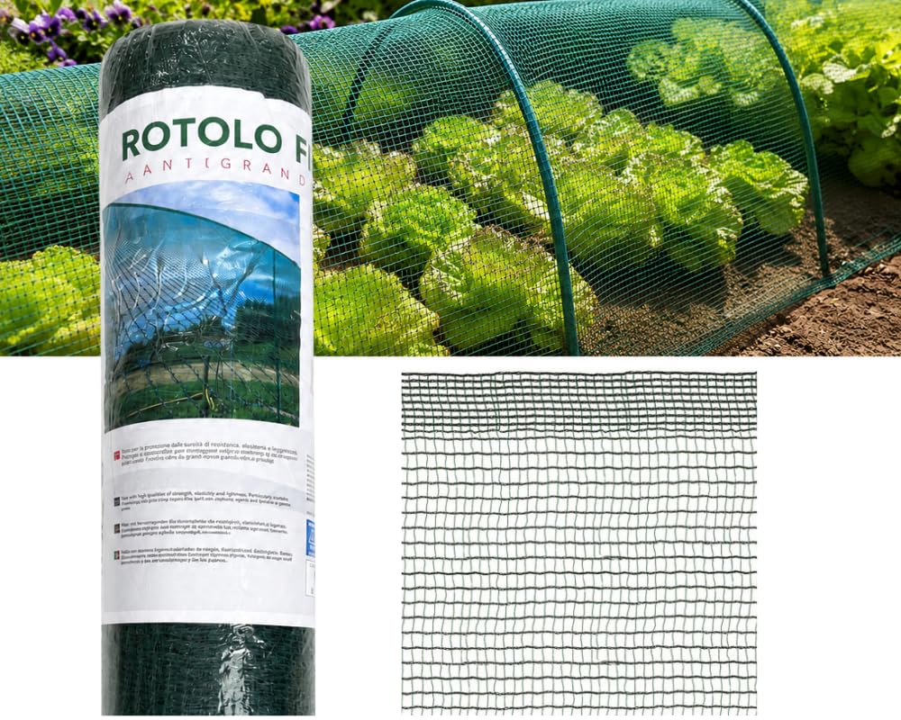Rete Antigrandine per Orto Rotolo Rete Anti Gradine per Auto Giardino Antiuccelli a Doppia Trama Rinforzata Colore Verde Misura 3x10 Metri