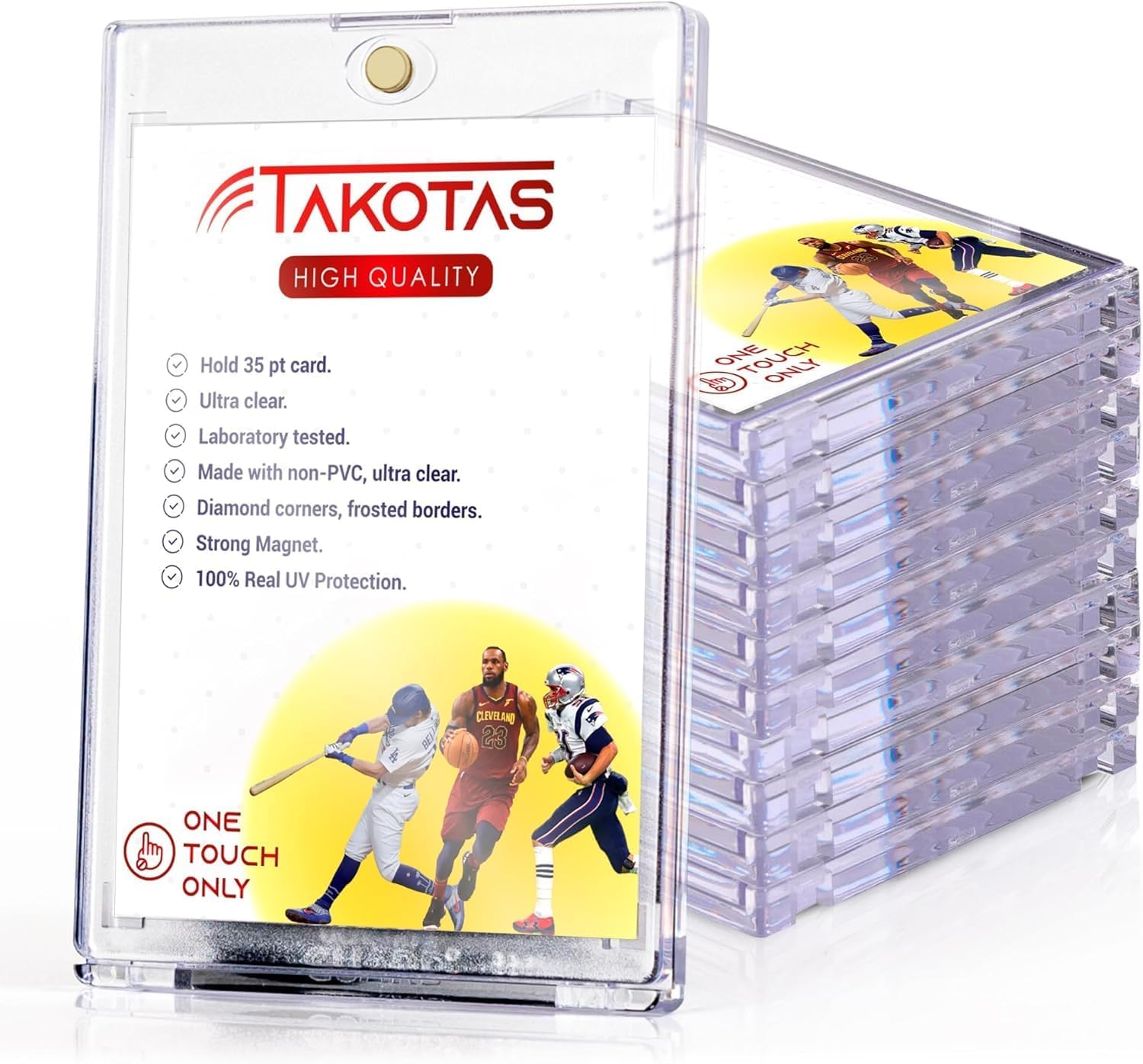 Magnetic Card Holder for Trading, 35 pt Hard Sleeves Cases Protector for Sport, MTG, YUGIOH, Hard Card Cases (10)
