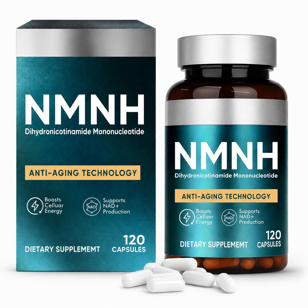 NMNH Kapseln 120pcs, Zur Steigerung Des NAD+-Spiegels, NMNH Supplement | Anti-Aging & Konzentration, Zellenergie Und Vitalität, Vegan & Ohne Zusätze