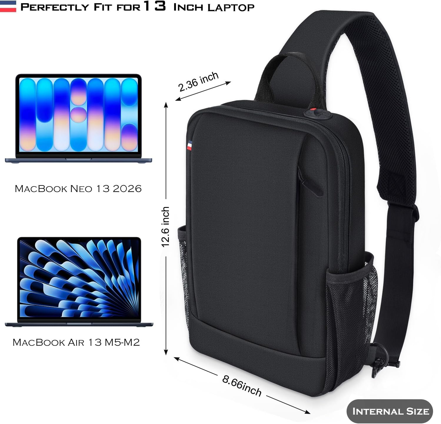 13 Inch Laptop Sleeve Bag for 2026 MacBook Neo 13 inch A18 Pro chip, Apple MacBook Air 13.6 Laptop M5 M4 M3 M2 2026-2022 Carrying Case with Shoulder Strap, Mac Neo Air 13 Protetive Bag with Handle