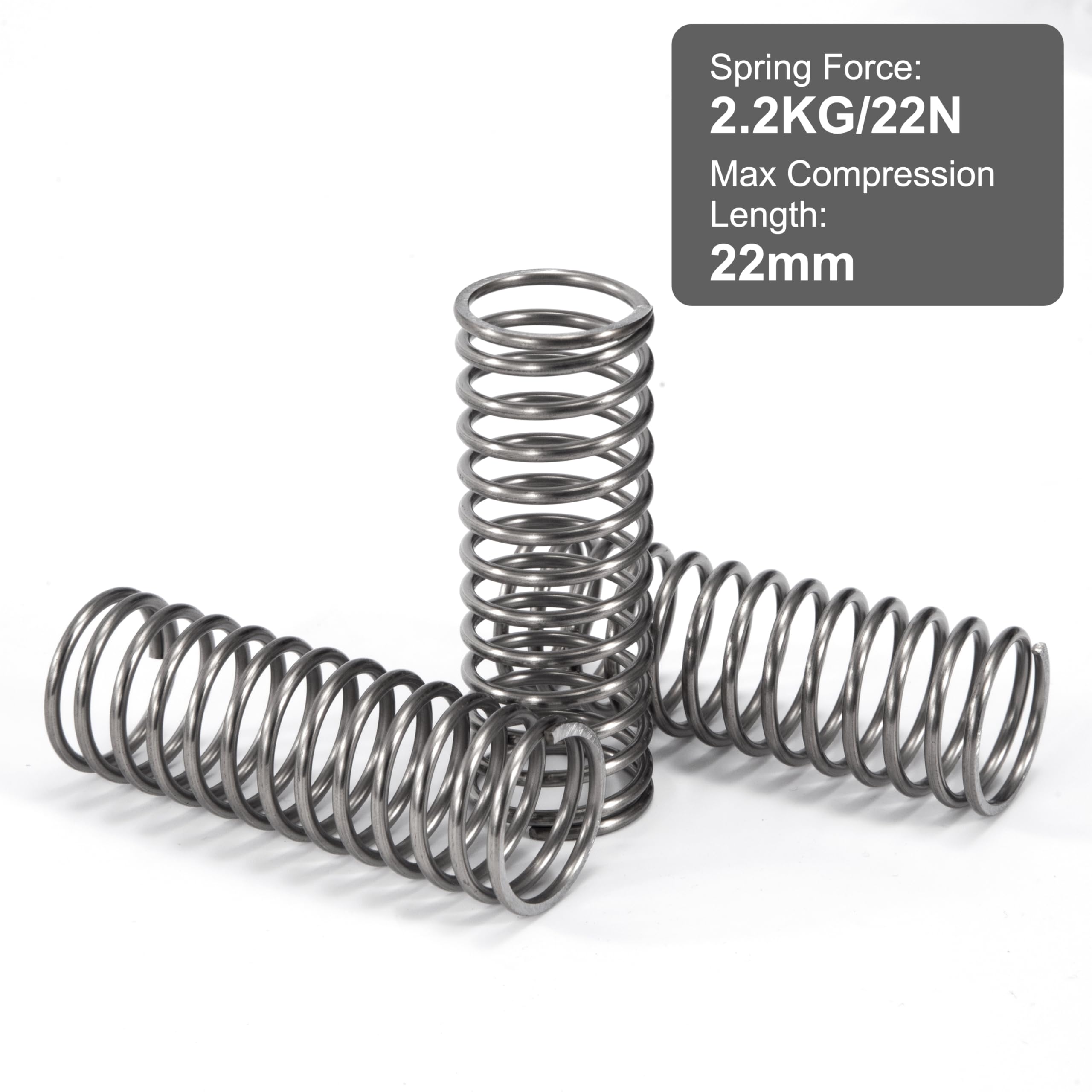 GUNGY Ressort de Compression 35mm Ressorts Compression en Acier Inoxydable Diamètre du Fil 1,2mm Diamètre intérieur 16mm Force du ressort 0,78KG 4 Pièces
