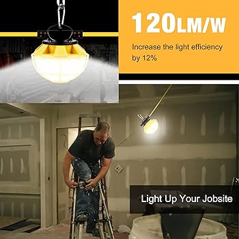 G GJIA 100FT Construction String Lights with Cage, IP65