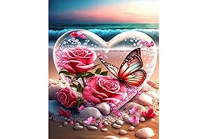 Artunion Heart Paint by Number Kits for Adults: Romantic Coastal Canvas Painting