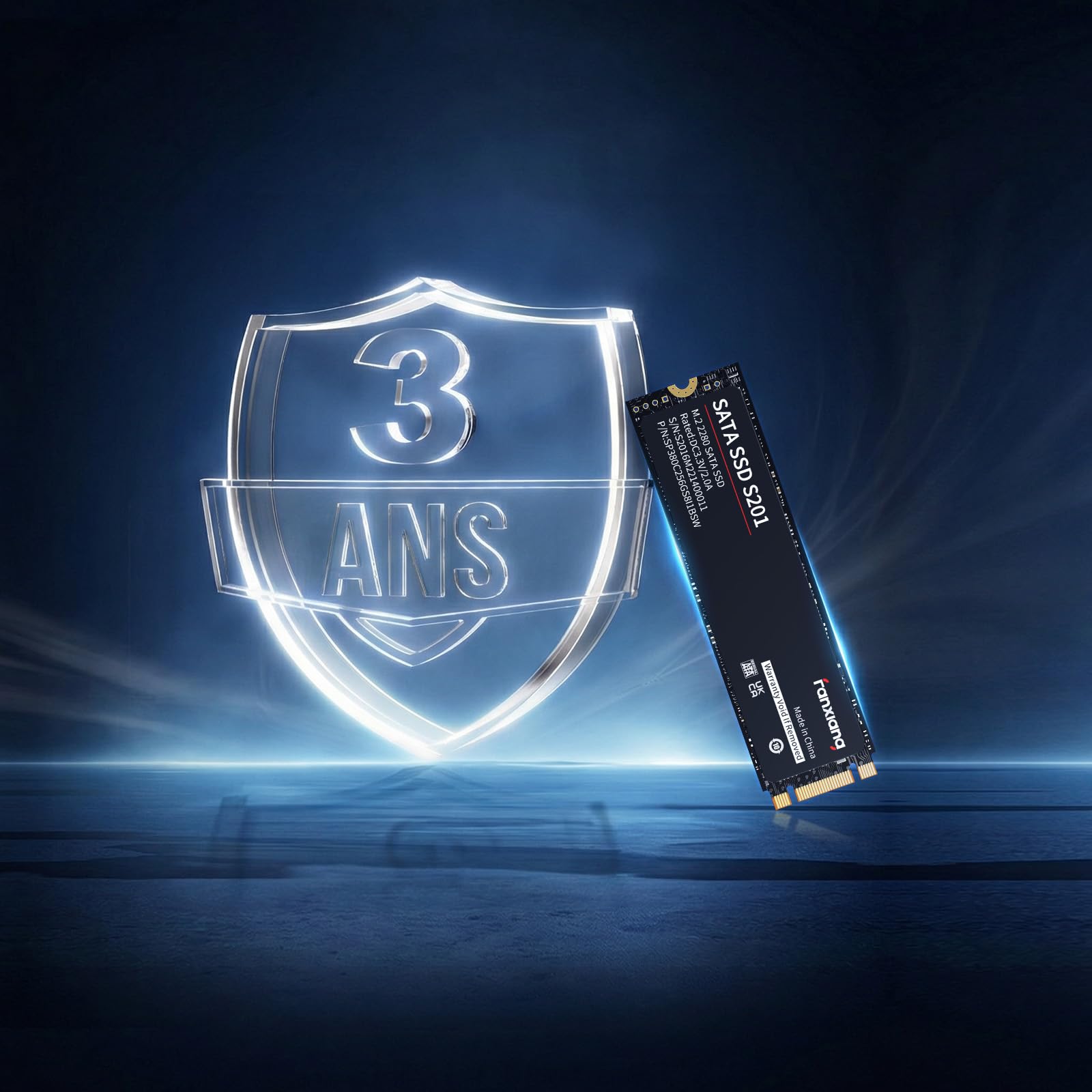 fanxiang S201 SSD M.2 SATA 128Go, M2 2280 SATA III 6 Go/s, Jusqu'à 550 Mo/s Lecture, 420 Mo/s Écriture, Cache SLC, 3D NAND, Disque Dur Interne Compatible PC Portable & Desktop (M.2 SATA, 128GB)
