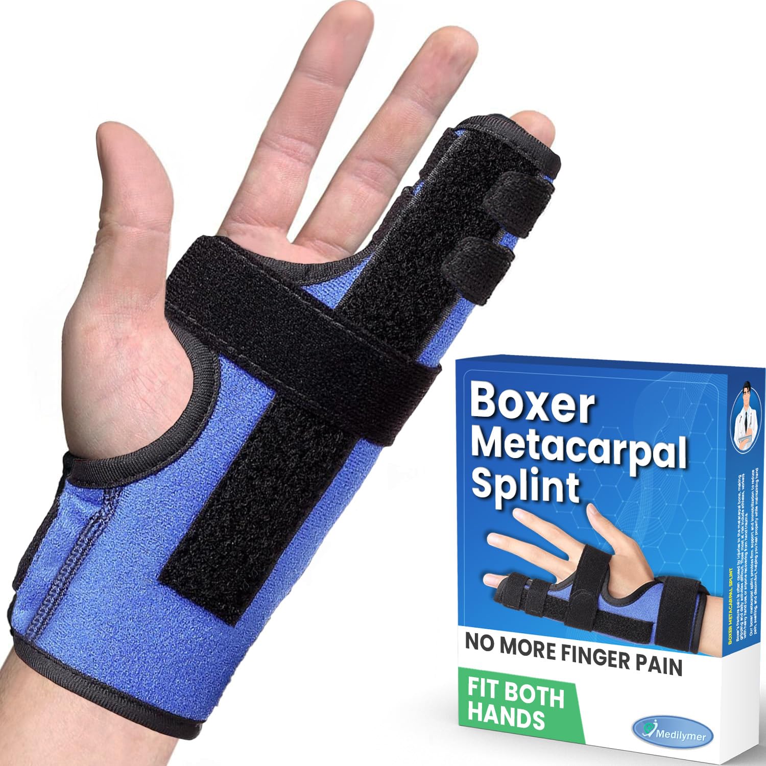 Metacarpal Finger Splint Hand Brace Pinky Finger Splint for Boxer Fractures Two Finger Brace for 4th or 5th