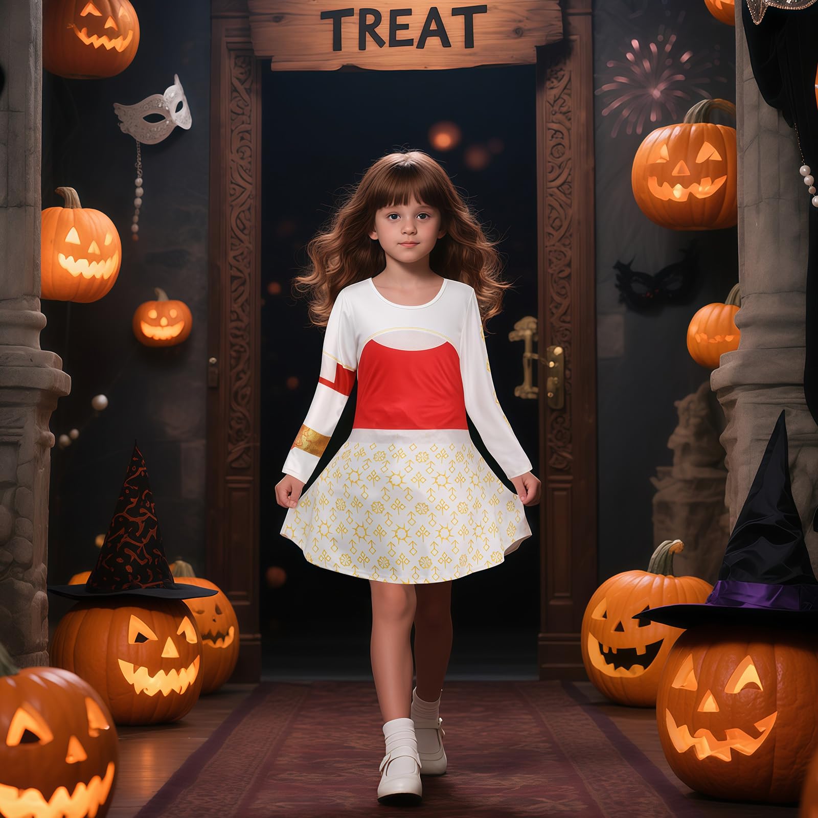 JoyinTcos Zombies Girls Costume Children's Zombie High School Costume Halloween High School Cheerleader Costume Outfit Party Suit - Image 4