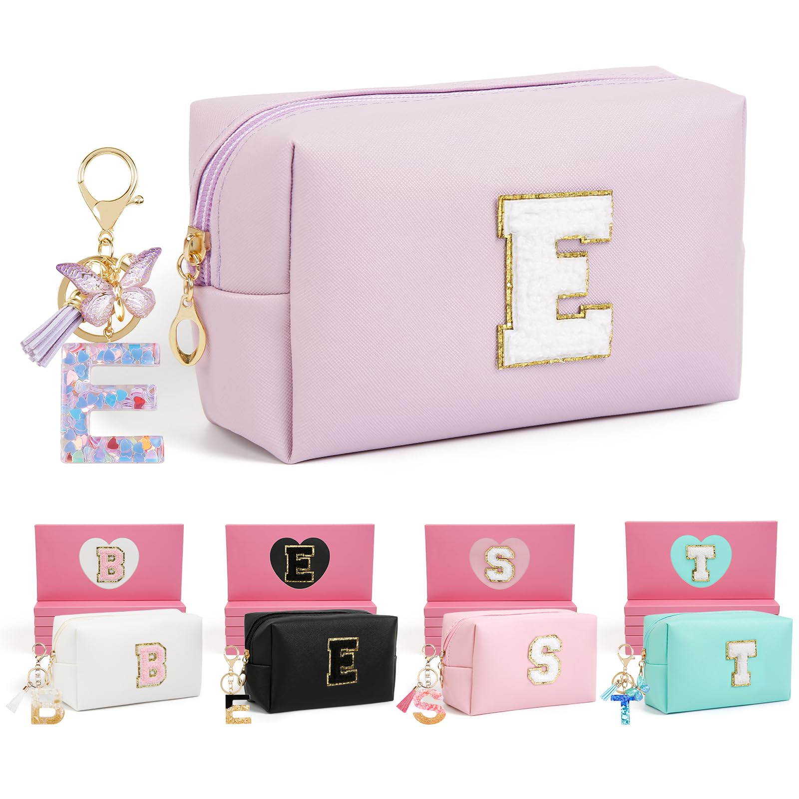 AIBFRID Birthday Gifts for Women Her,Travel Cute Makeup Bag,Large Capacity Cosmetic Bags for Women Makeup Pouch PU Leather Waterproof Cosmetic Bag (E,