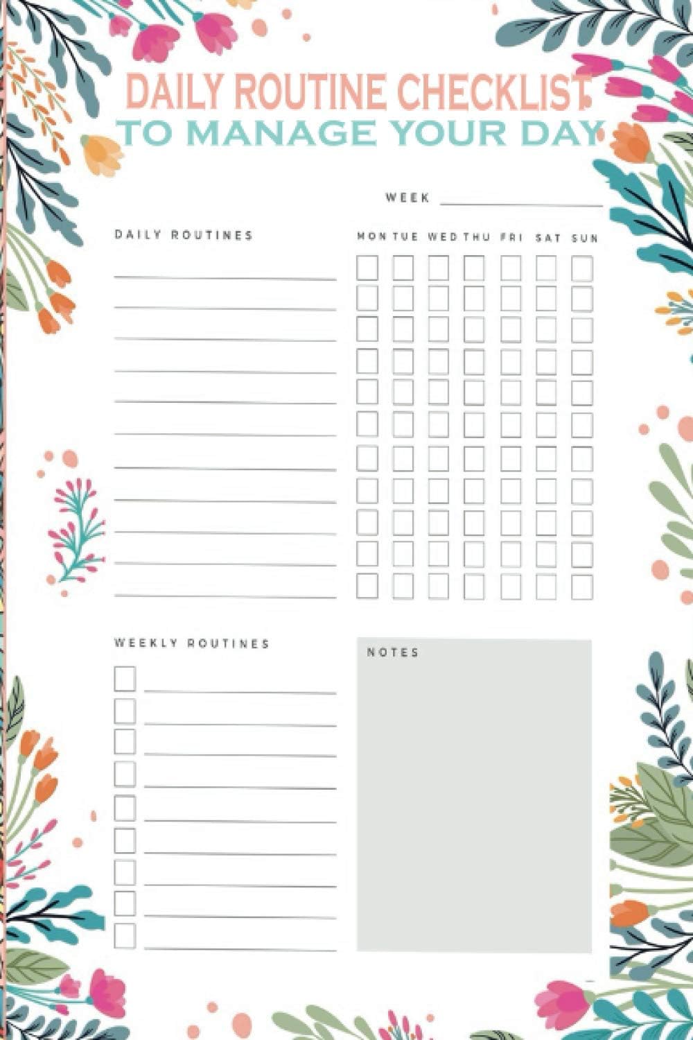 daily routine checklist to manage your day: Get a head start with this routine planner.| can be used by adults, adolescents and kids| this set of chart is a real gift.