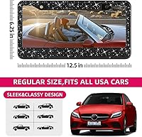 Vista 4 de Marco de matrícula brillante para mujeres, marcos de matrícula de acero inoxidable brillante Más de 1000 piezas de cristales de diamantes