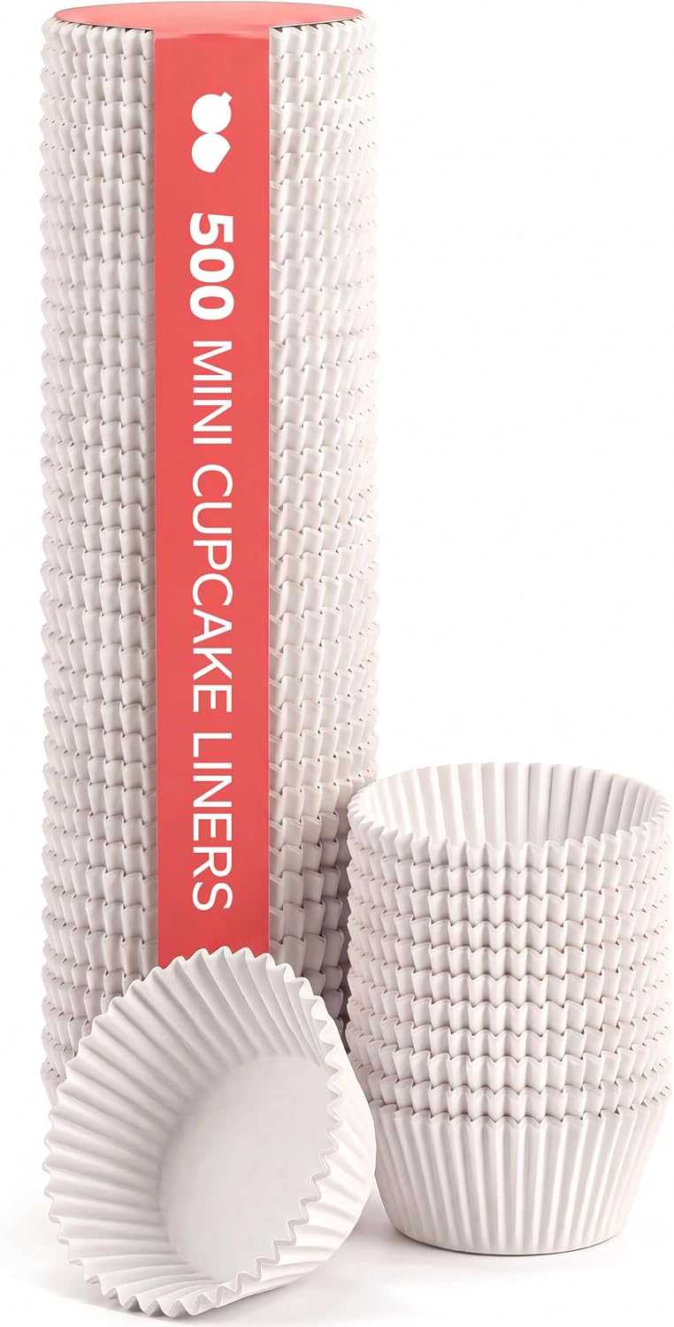 GUSTO [500Pcs] Standard Cupcake Liners for Baking - Food Grade & Grease-Proof Muffin Liners, Durable Baking Cups for Muffins, Cupcakes, and More - Formerly Comfy Package (Assorted Colors, 12500 Count)