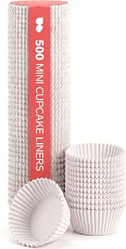 GUSTO White Cupcake Liners [500 Count] - Grease-Proof, Food-Grade Baking Cups - Standard Muffin Liners for Cupcakes, Muffins, Mini Cakes & More - Oven, Microwave, Freezer Safe - Formerly Comfy Package