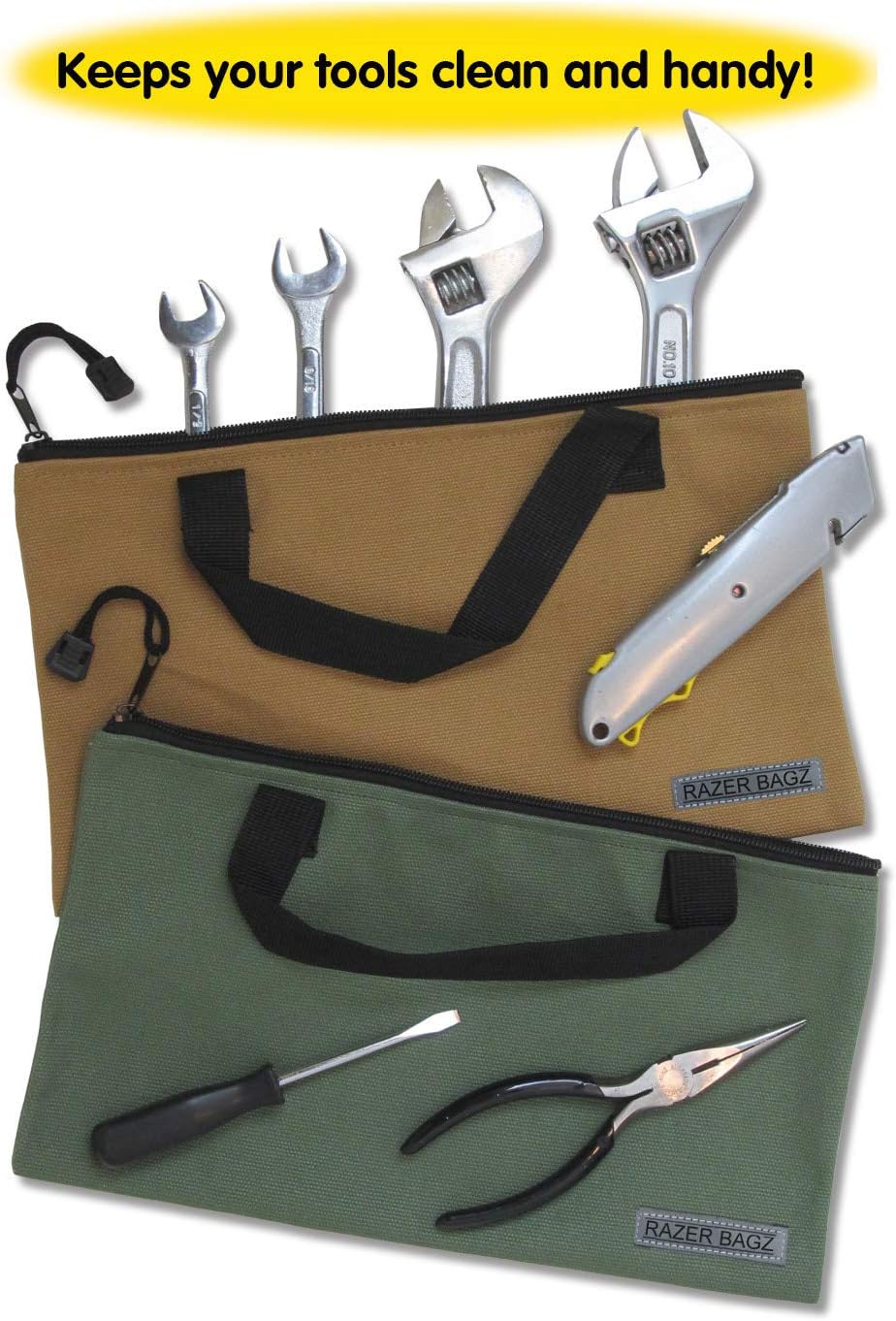 Rugged Canvas Tool Bags, Heavy-Duty Tool Organizers, Tool Holders (Set of 5) - Image 5
