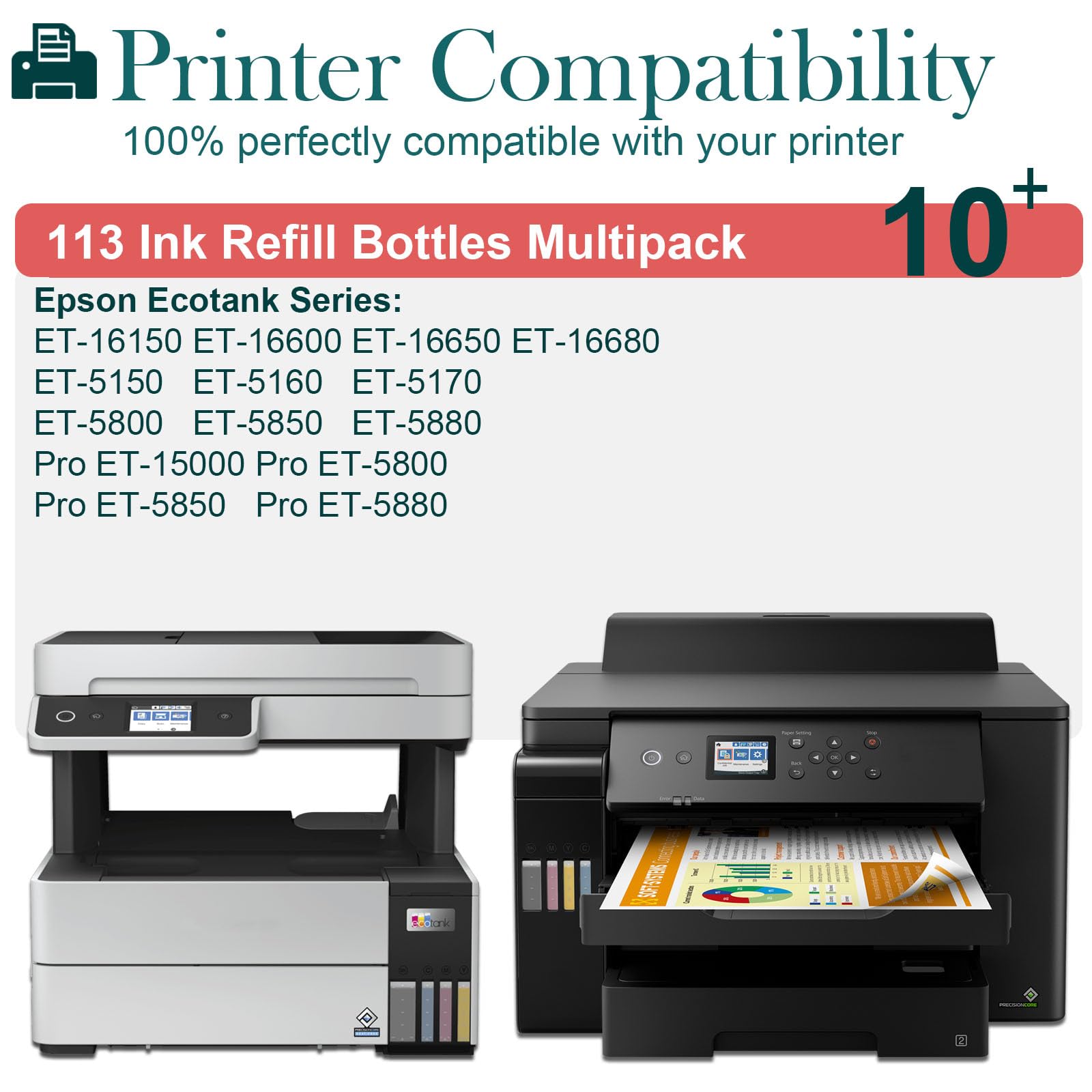 113 cartucce d'inchiostro compatibili per Epson 113, confezione multipla per ET-5150, ET-5800, ET-5850, ET-5880, ET-5160, ET-5170, ET-5100, ET-16150, ET-16600, ET-16650, ET-15100, ET-16150