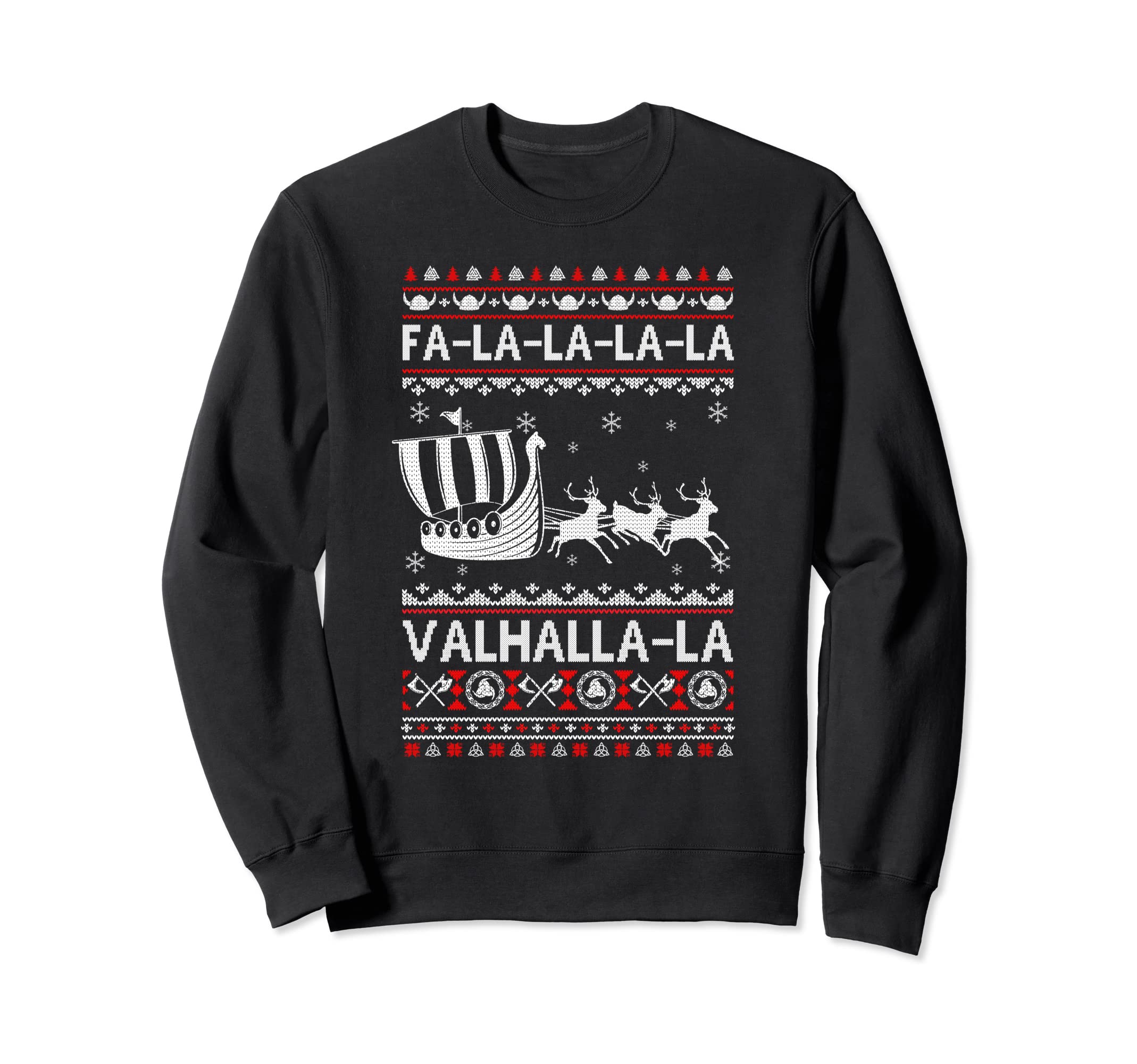 Viking ChristmasFa La La Valhalla Viking Ship Ugly Christmas Xmas SweatshirtOEKO-TEX STANDARD 100