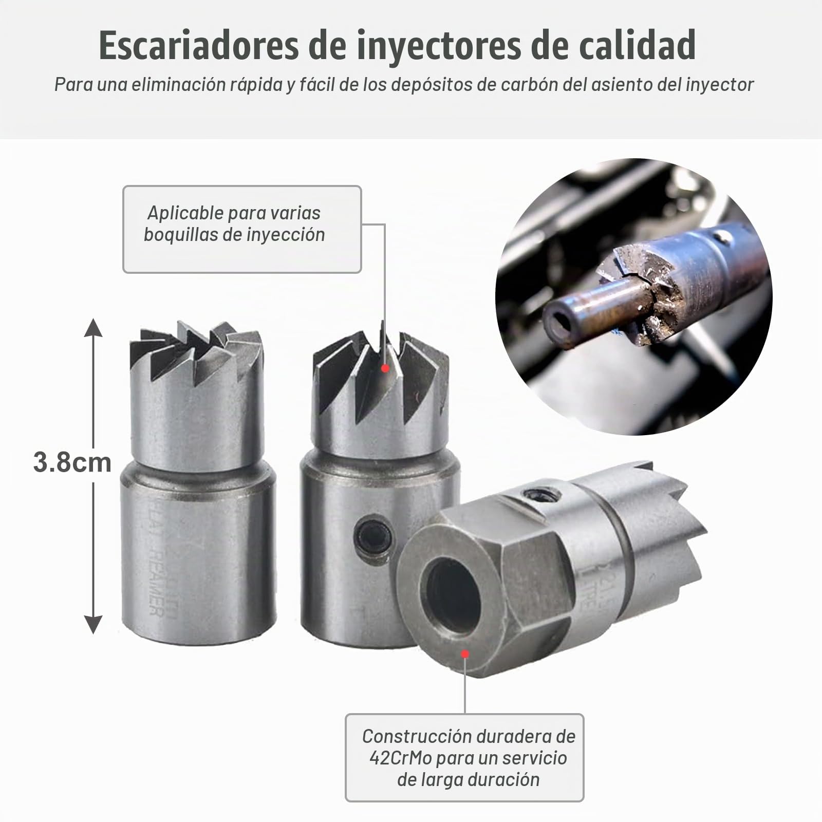 FreeTec 17 pzas Escariador de Inyectores, 14-21,5 mm Escariador de Asiento de Inyector Diesel, Profesional Escariadores Asiento Inyectores Kit Limpieza y Fresado Compatible con VW Audi BMW