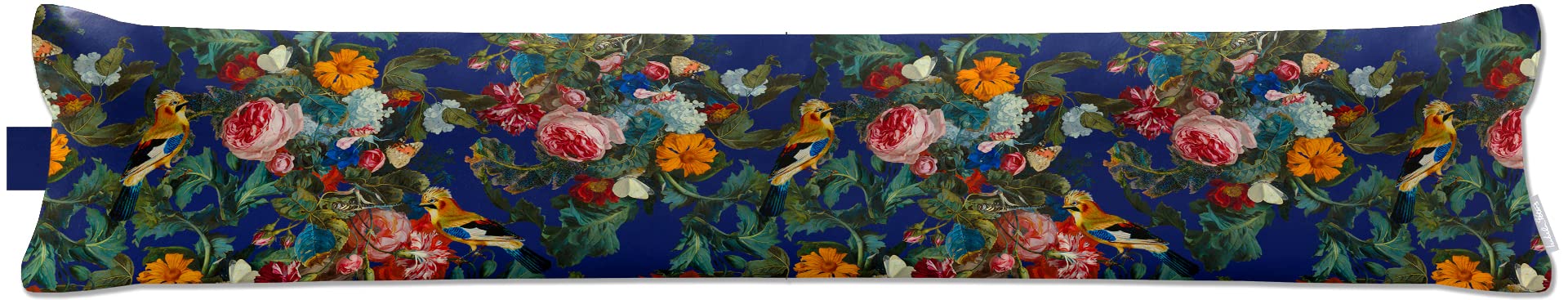Izabela Peters Midnight Luxurious Eco-Friendly Draught Excluder - Birds In Paradise - Standard - Window Door Seal, Fabric Draft Excluder Cushion Stopper For Door Bottom