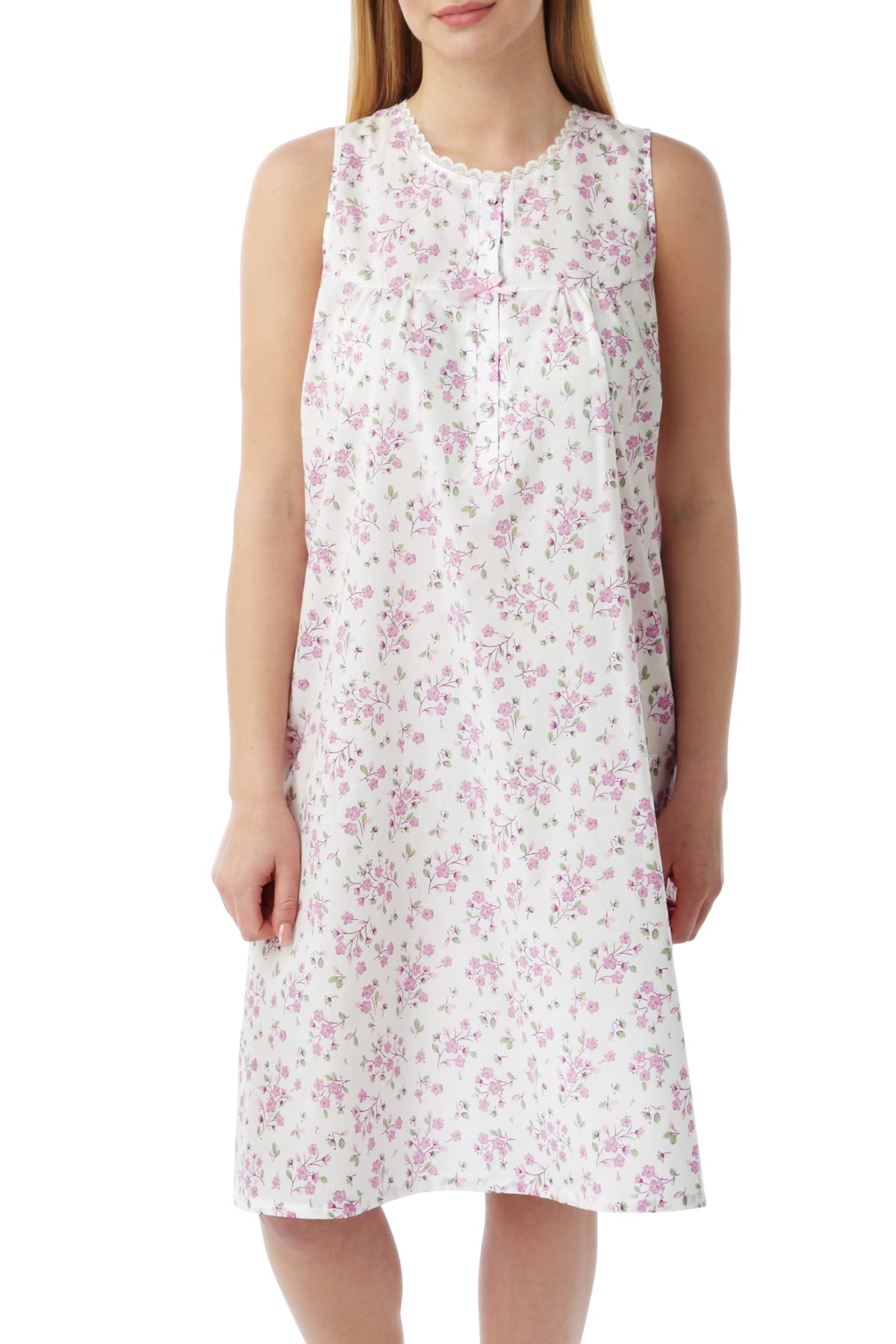 Marlon Women's Pink Sprig Harriet Nightie, 28-30