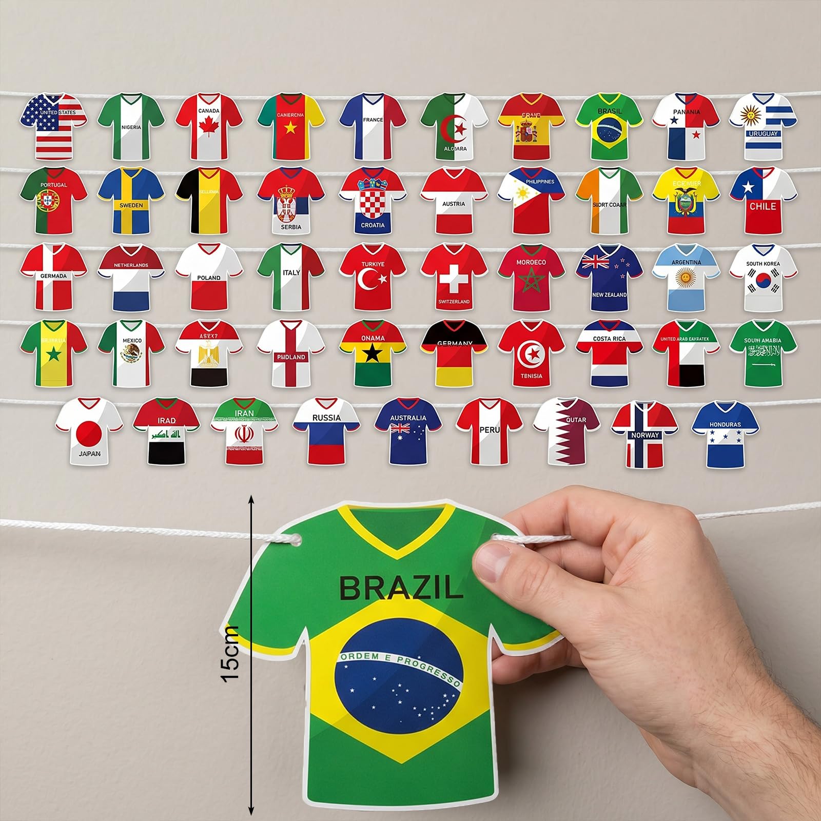 2026 Flags Of the World Series Banner for Soccer World Cup Bunting 48 National Team Jersey Banner Decoration for Party Bar - Image 3