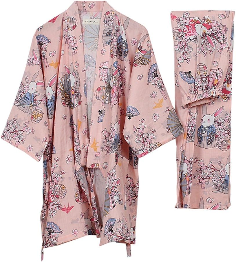 thefancypumpkinFancy Pumpkin Women's Kimono Robe Yukata Bathrobe Pajamas Suit, L, Color1024