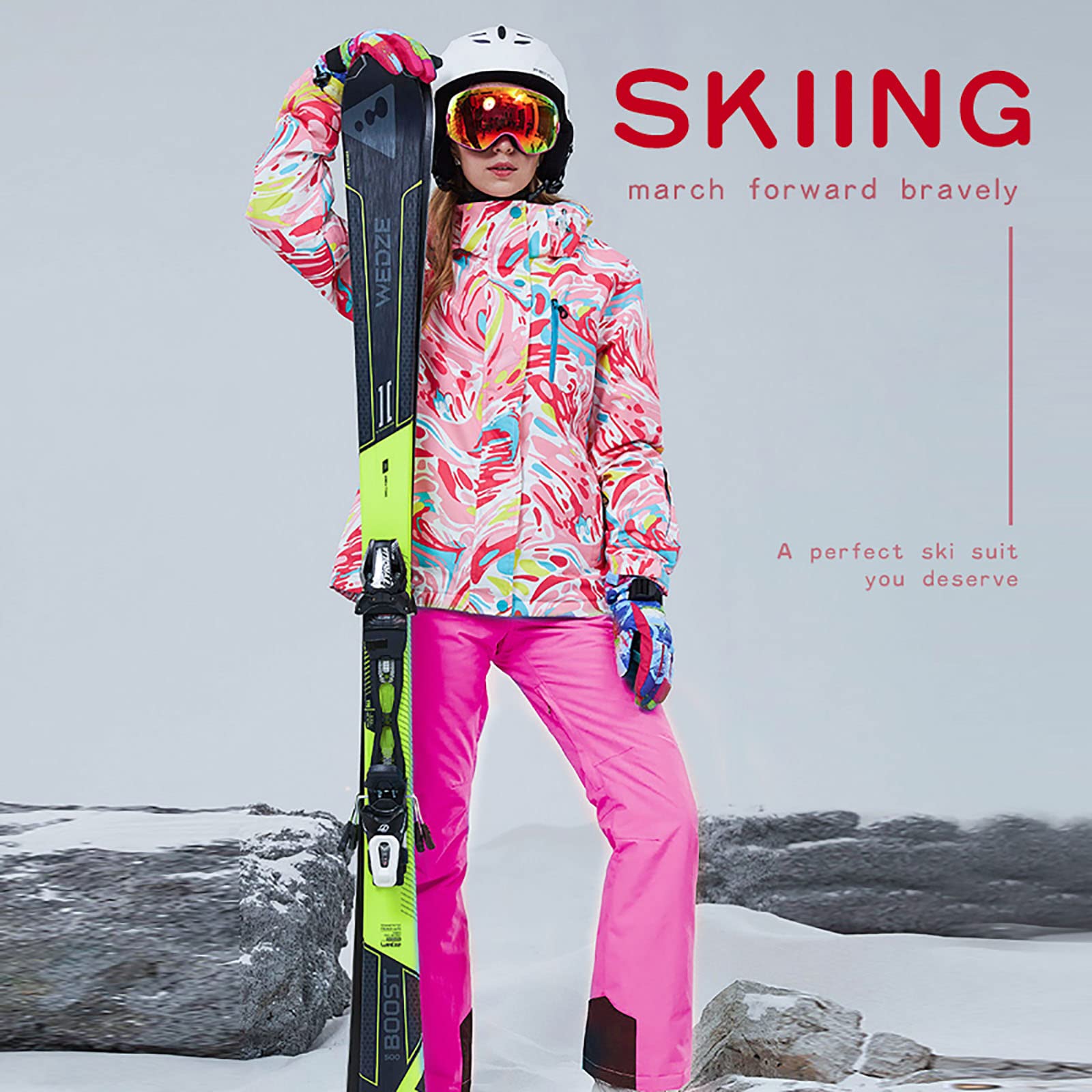 Tuta da Sci da Donna Giacche da Snowboard e Pantaloni con Bretelle Abbigliamento da Escursionismo in Montagna da Neve e Impermeabile da Donna