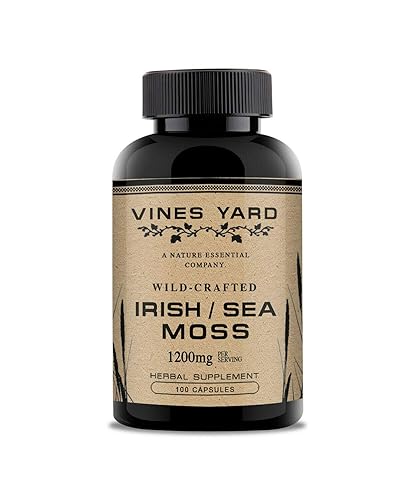Miniatura 1 de Vines Yard Suplemento de hierbas de musgo marino  Cápsulas de musgo irlandés 100% veganas naturales ricas en minerales naturales de 1200 mg  Paquete
