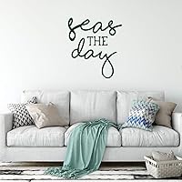 Vista 8 de Seas the Day Cursive Wall Decal Vinyl Sticker Nautical Decoration for Living Room, Bedroom Quote for Laptop or Water Bottle Black, White