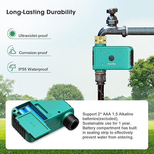 Miniatura 6 de Temporizador de agua inteligente con concentrador WiFi para riego al aire libre, controlador de sistema de riego automático para el cuidado del