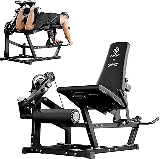 Mikolo Leg Extension and Curl Machine, Adjustable Leg Curl Machine, Seated Leg Extension and Lying Curl Machine for Home Gym, Leg Workout Equipment with Cable System