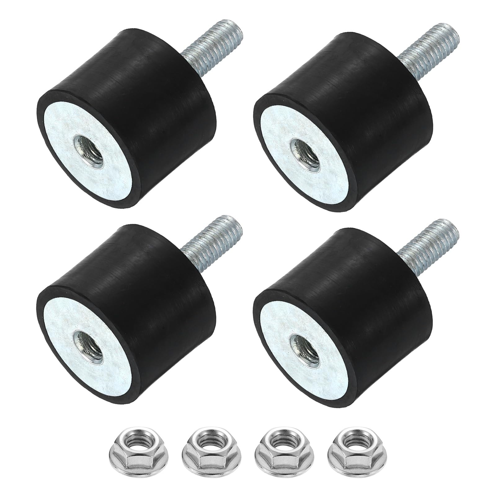 uxcell M8 Rubber Mounts, 4Pcs 30x30mm(DxH) Rubber Cylindrical Anti Vibration Isolator Shock Absorber with Lock Nut for Car Bobbin Generator Air Compressors — Amazon image 28