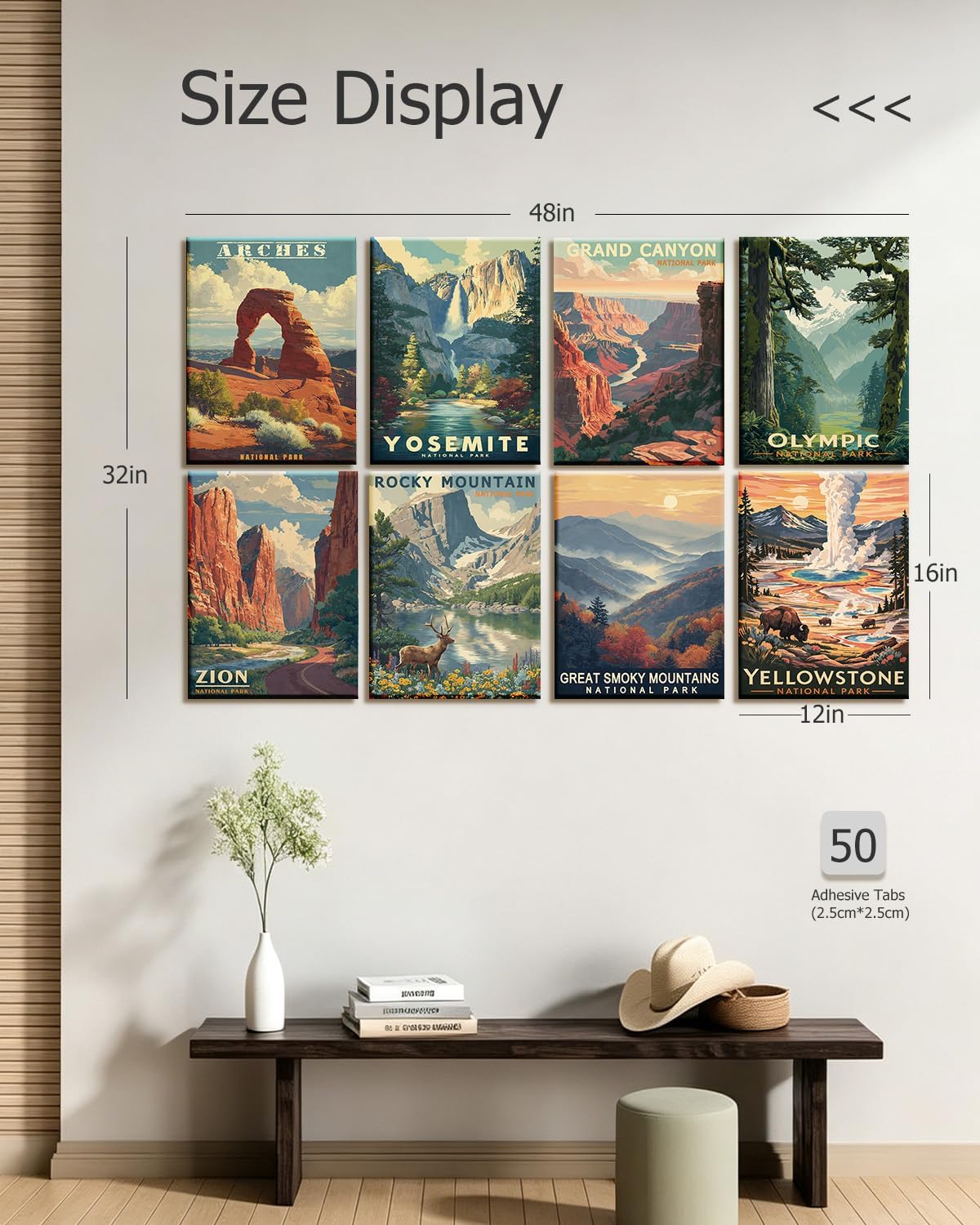 InSimSea Acoustic Art Wall Panels, Vintage Travel Wall Art, 48x32in image 2