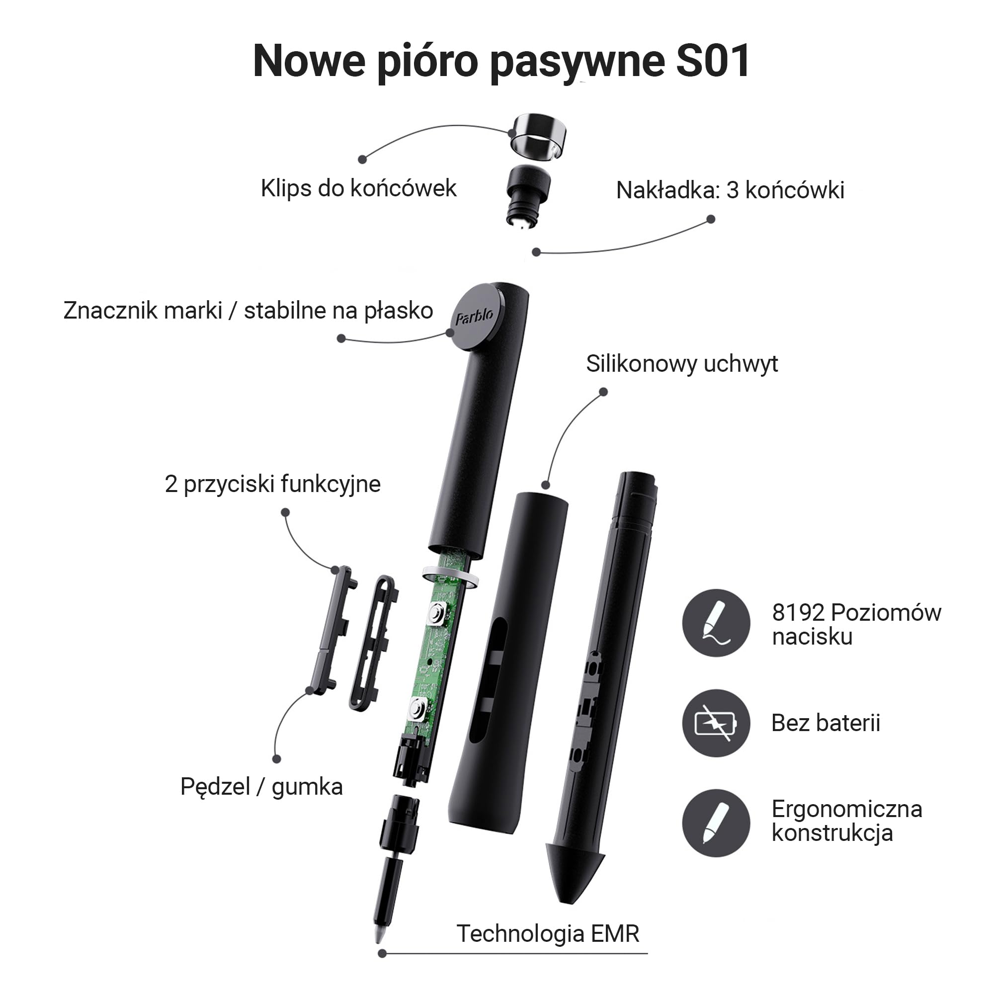 Intangbo X7 Nero - Tablet grafico da 10 x 6 pollici per disegno, stilo senza batteria, livelli di pressione 8192, supporto inclinabile, compatibile con Windows/Mac/Android