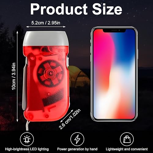 Miniatura 2 de Treela 36 linternas de manivela de mano, operación de Navidad, artículos a granel, linterna para apretar, no requiere batería, linterna de 3