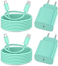iPhone Charging Cable, [MFi Certified] Pack of 2 25 W iPhone Charger Apple Charging Cable 2 m, USBC Fast Charger with USB C to Lightning Cable for iPhone 14 13 12 11 Pro Max XS XR X 8 7 6 Plus 5 iPad