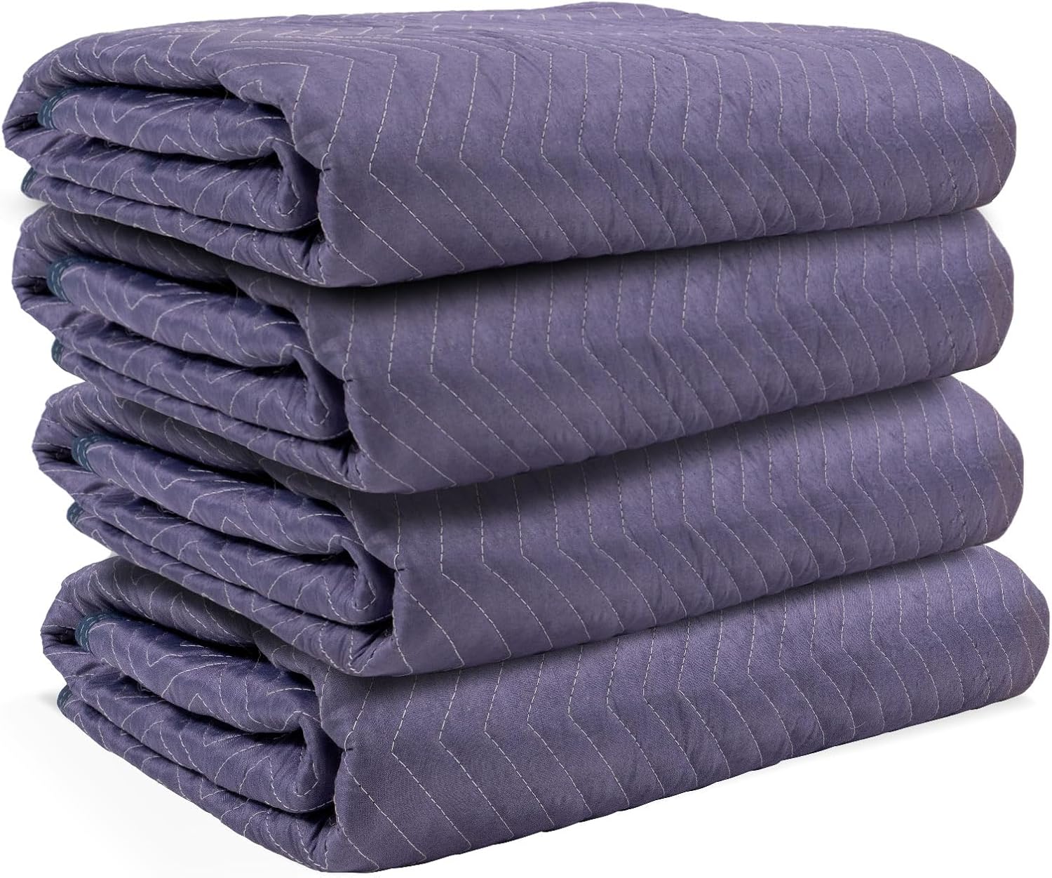 US Cargo Control Moving Blankets 80"x72" MBMEGA85 Mega Mover, (85 lb/doz weight), Professional Quilted Large Moving Blankets, Furniture Packing Pads for Shipping, Cargo Blanket, 4-Pack, Blue