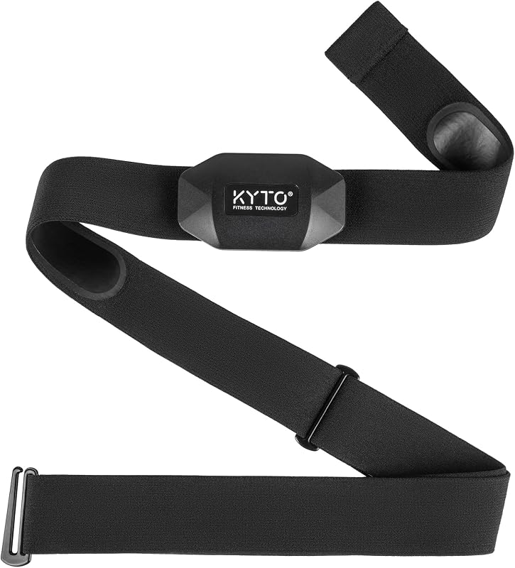 KYTO Heart Rate Monitor Chest Strap - ANT+ & Dual Bluetooth 4.0 HR Sensor, IP67 Water-Resistant, Compatible with Peloton, Zwift, Garmin, Precise HR Tracker for Running & Cycling