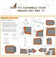 Vista 8 de Veehoo Outdoor Elevated Dog Bed Large Sized Dogs, XL Cooling Raised Dog Cots Beds Training Platform Off Ground Hammock with Breathable Mesh, No-Slip
