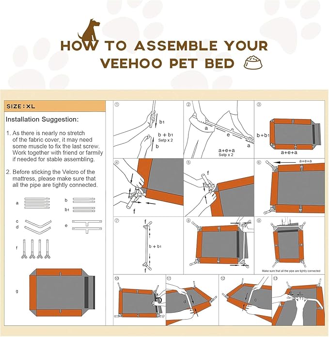 Cama Elevada para Perro Grande con Malla Transpirable y Base miniatura 8