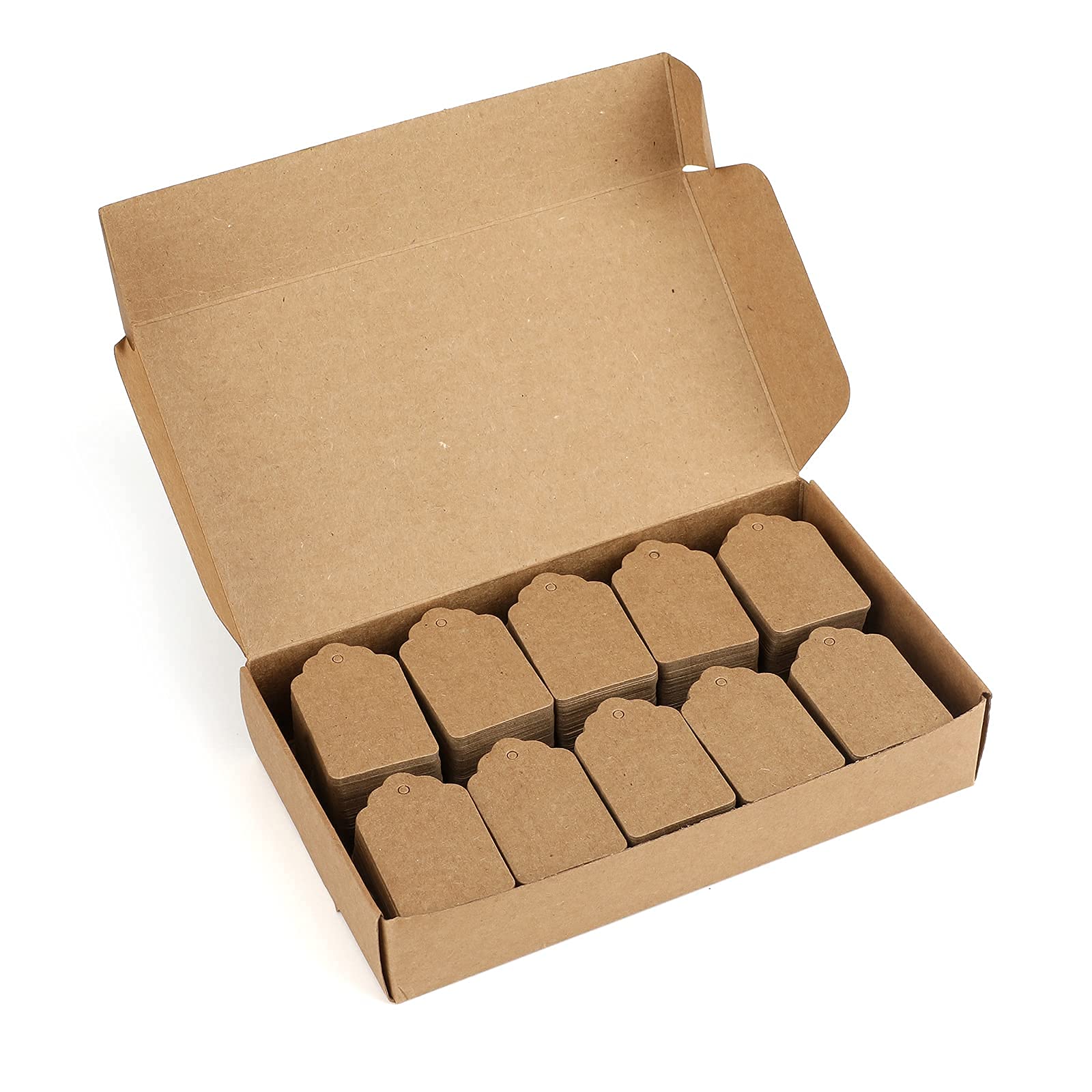 G2PLUS 1000PCS 1.94" "Kraft Paper Tags" for Clothes & Coupons, Blank Market Tags, No String, Brown