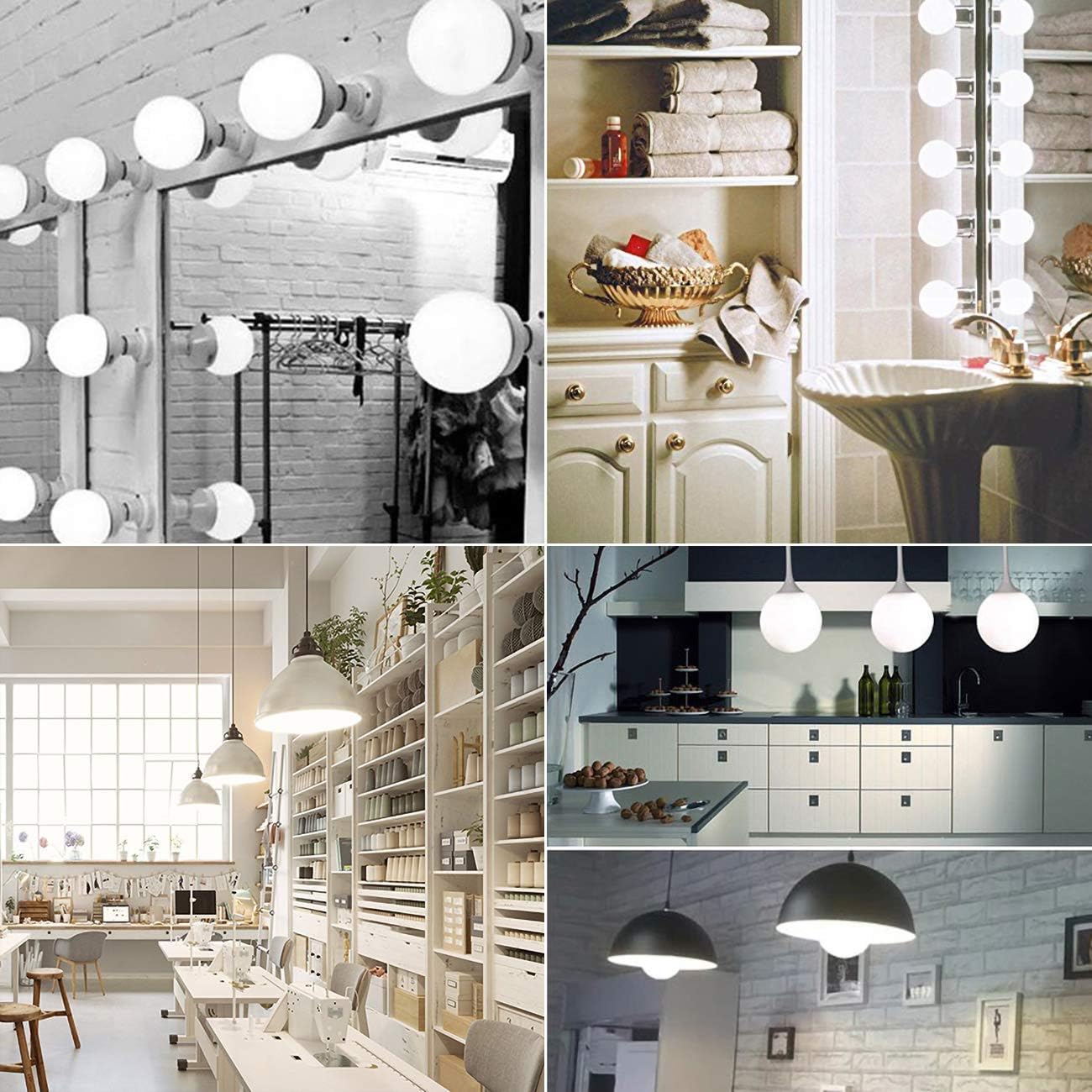 Lxcom Lighting G95 LED Bulbs 9W Globe Vanity Light Bulbs E26/E27 Base Daylight White 6000K 90W Equivalent for Makeup Vanity Mirror Bathrooms Lamp, AC 85V-265V (4 Pack)