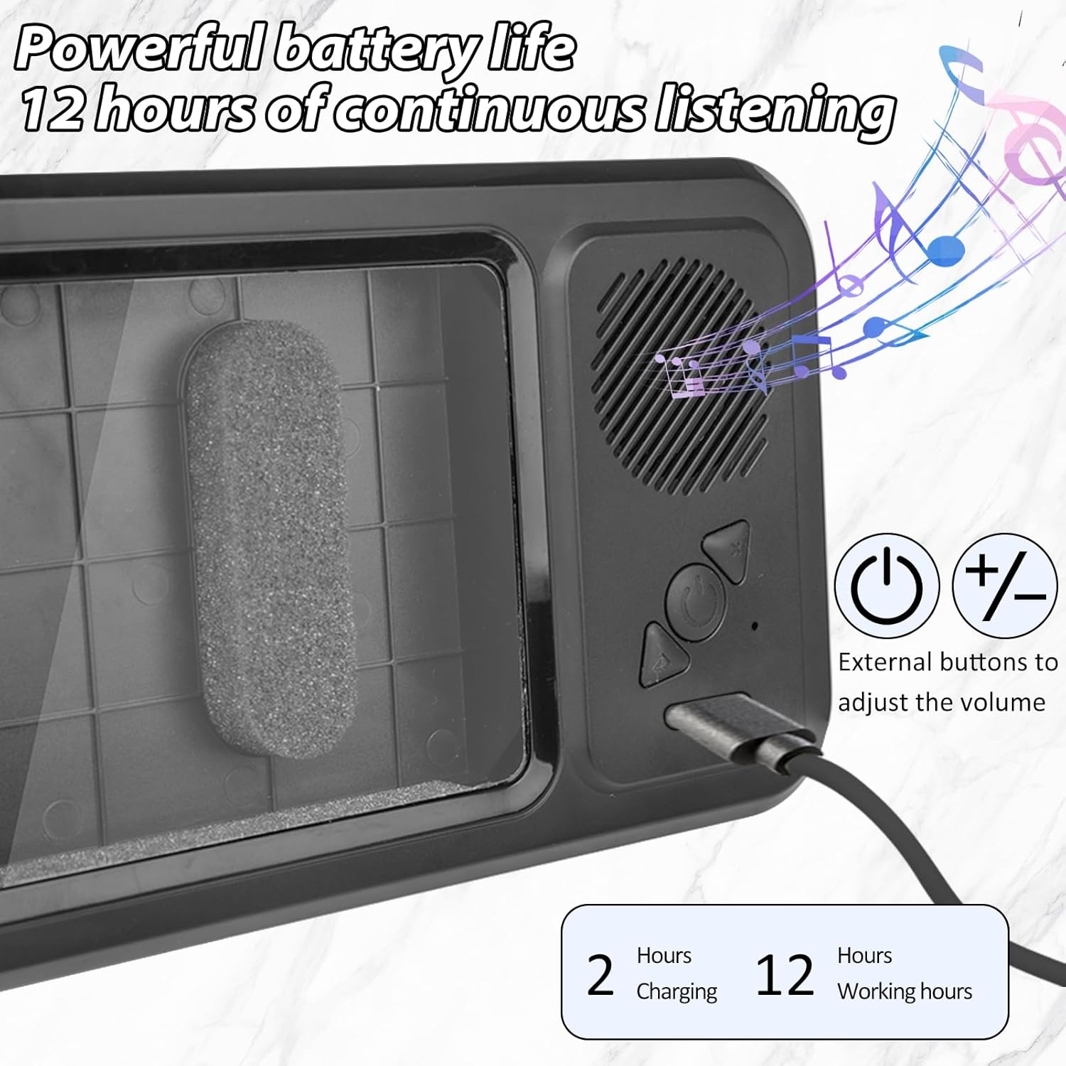 Shower Phone Holder with Wireless Bluetooth Speaker,2026 New Waterproof 480 Rotation Viewable Shower Phone Case Speaker for Any Phone, Wall Mounted Phoneholder Stand for Bathroom Mirror (Black)