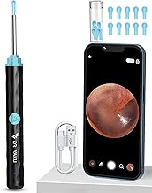 Dr Vaku® Earocam Earwax Removal Tool Kit with HD Camera Wifi Connection & 6 LED Lights Endoscope Tool Ear Cleaner for iOS & Android + 11 Silicone Tips Free- Black